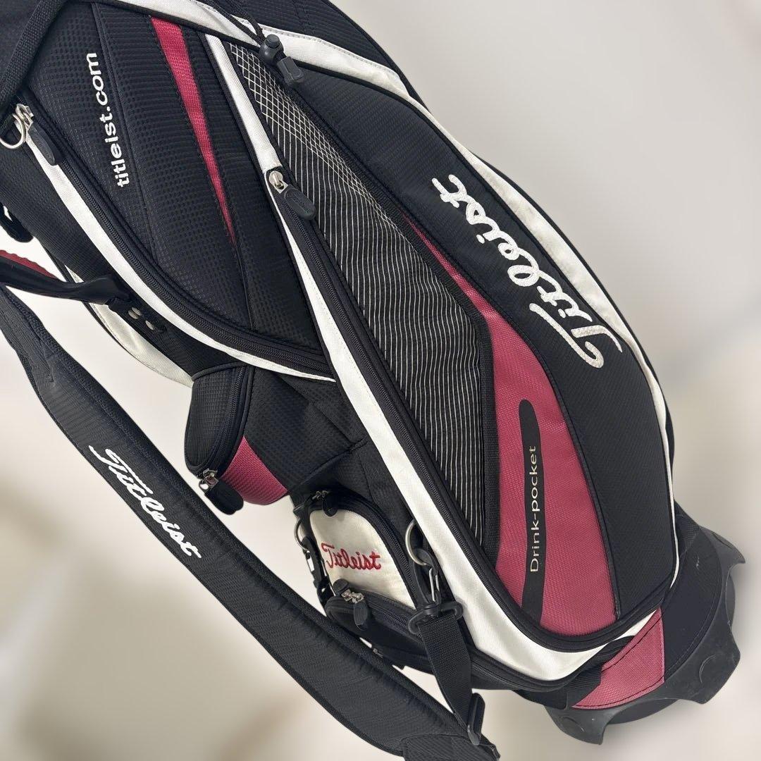 Titleist タイトリスト 9.5キャディバッグ ブラック×ホワイト×ピンク