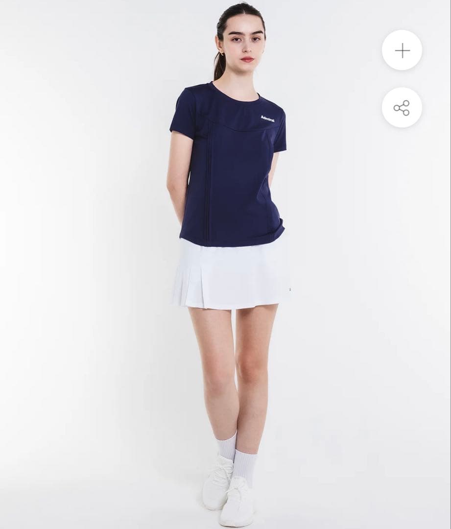 Admiral フロントピンタックTシャツ　テニス レディース　ブラック