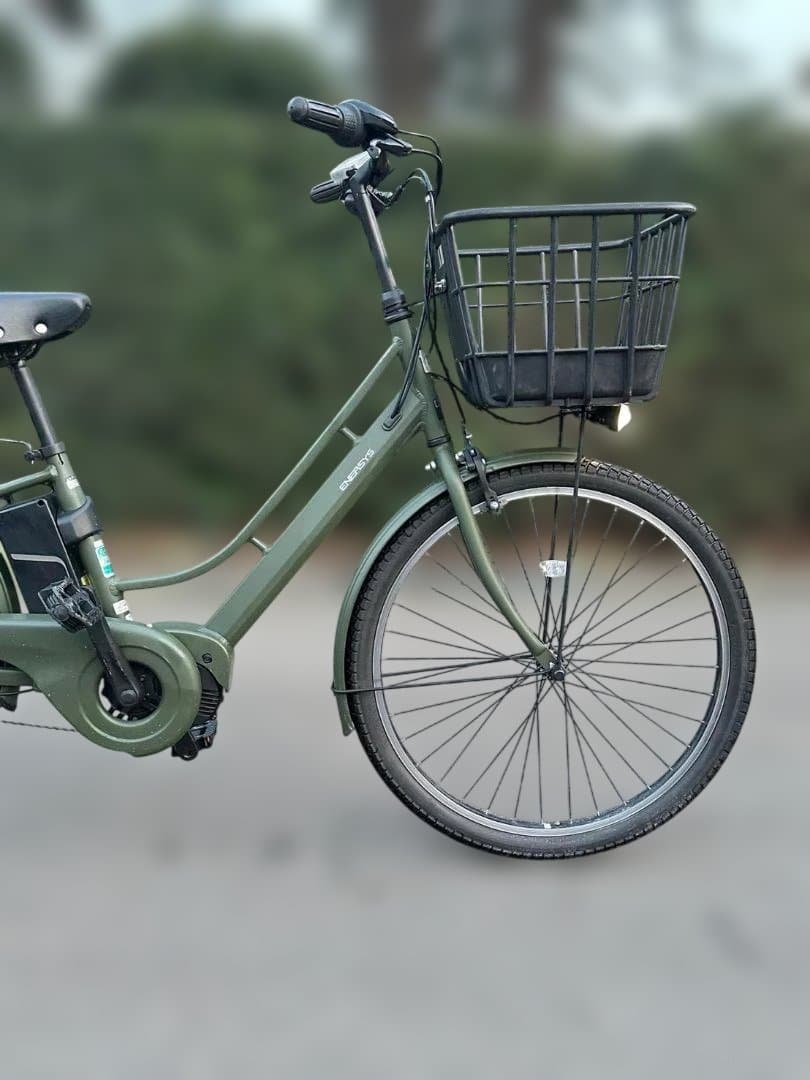 美品　ASAHI ENERSYS Me マットオリーブ 電動自転車 26型