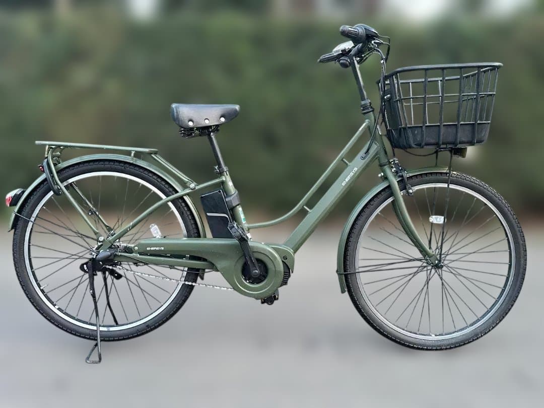 美品　ASAHI ENERSYS Me マットオリーブ 電動自転車 26型