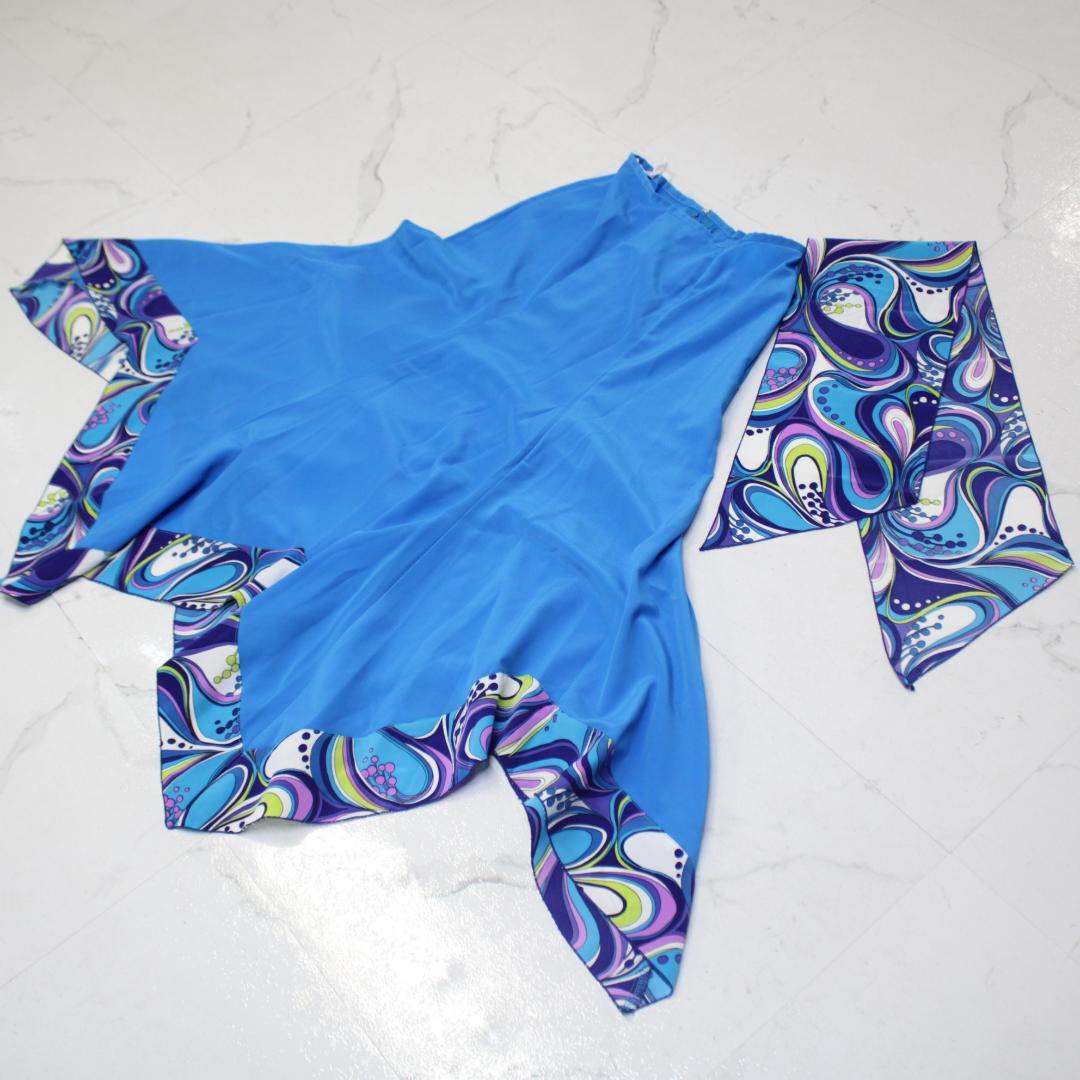 【美品 フラメンコ衣装】ブルー MAKIS COSTUMES ファルダ スカート