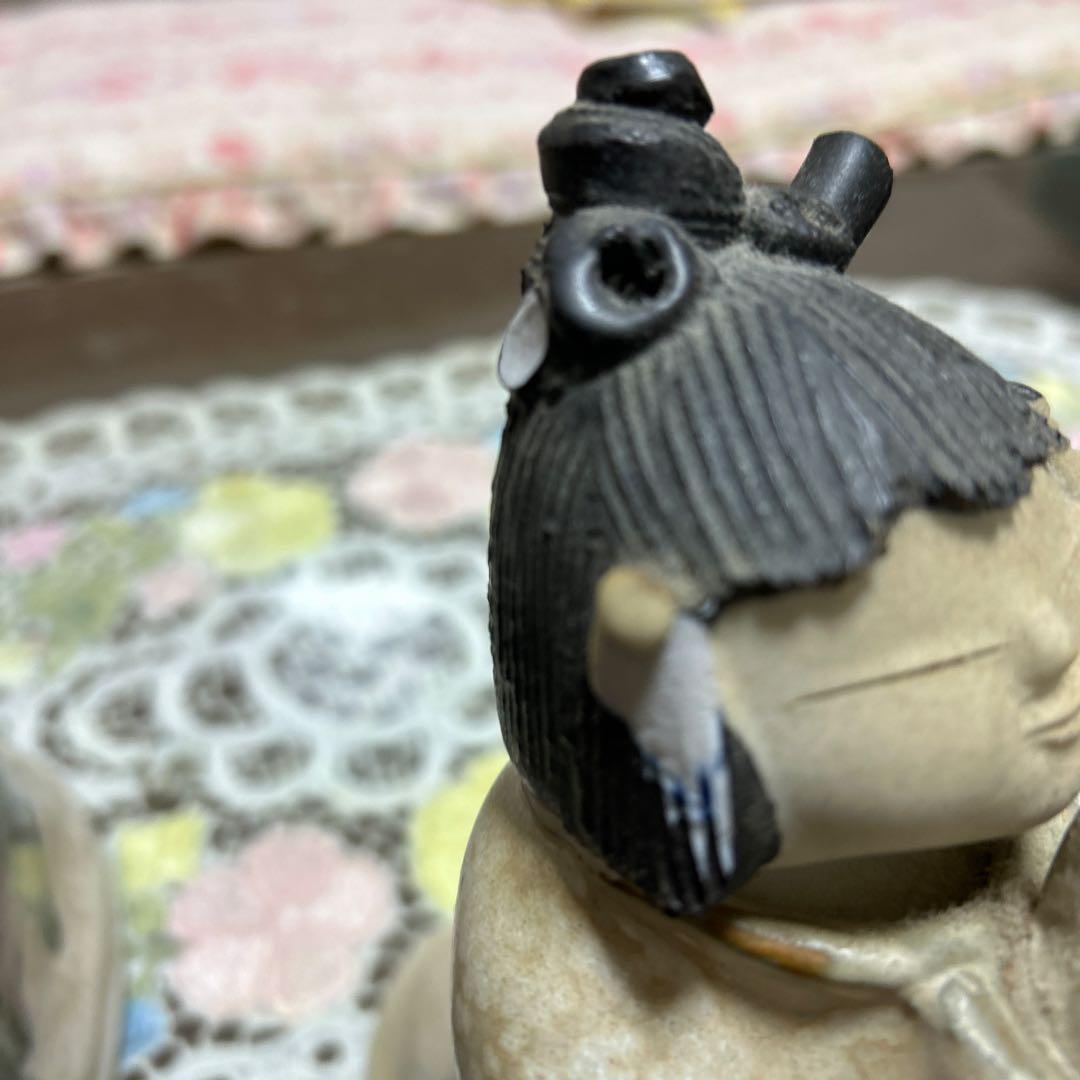 砥部焼　森元青芳「念ずれば花開く」3体セット