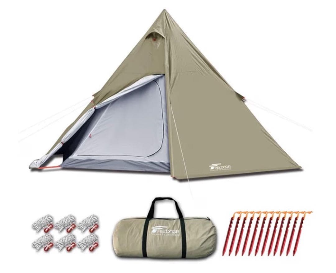 FIELDOOR ワンポールテント400 [TC ポリコットン] 一回のみ使用