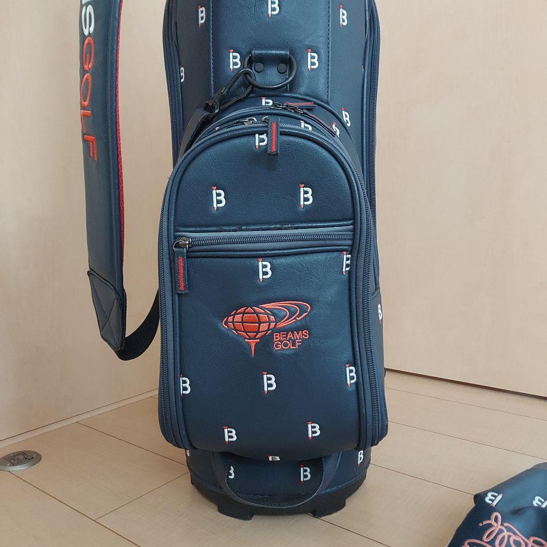 BEAMS GOLF ビームス キャディバッグ ネイビー ★ヘッドカバー付き