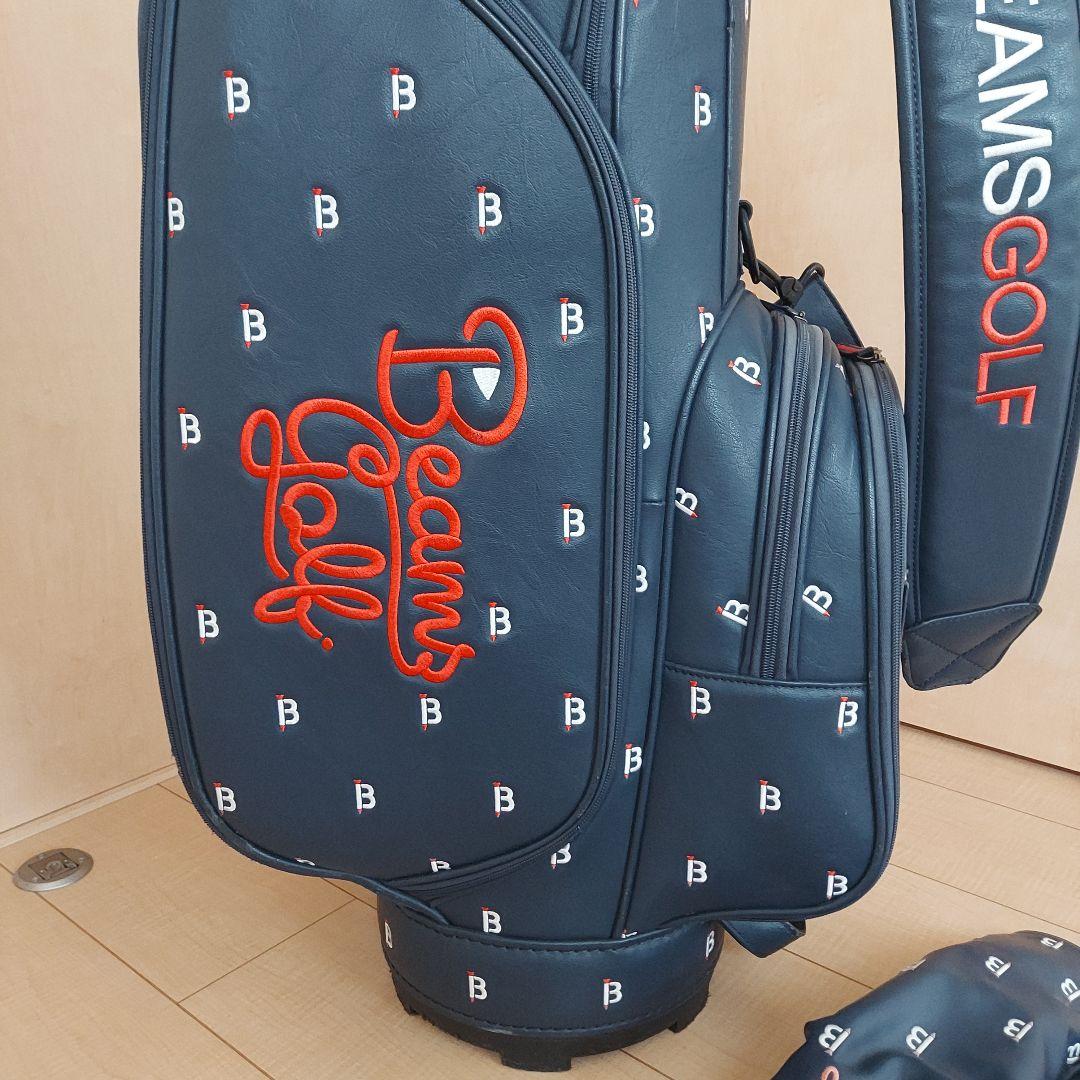BEAMS GOLF ビームス キャディバッグ ネイビー ★ヘッドカバー付き