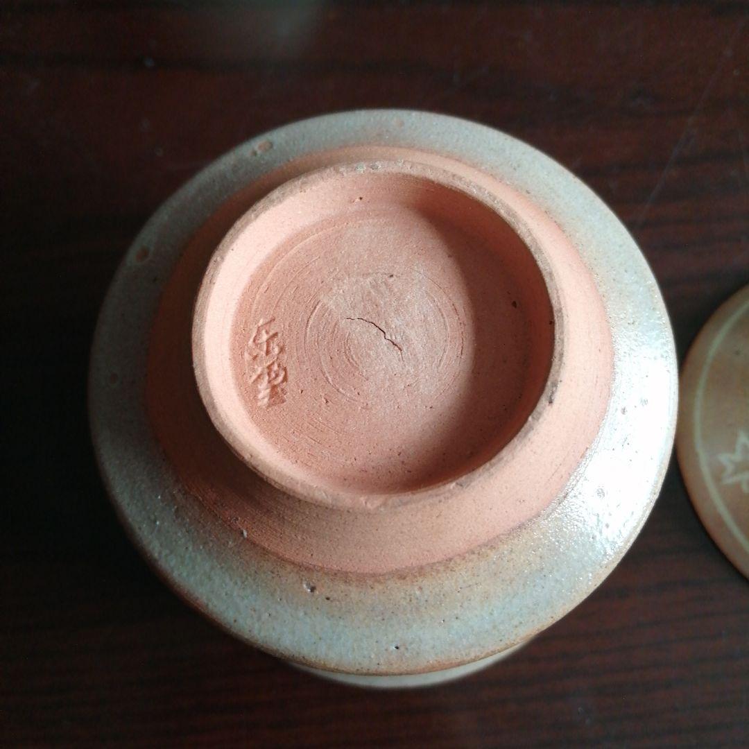 東雲焼　横井米禽　不俊斎好立鶴小蓋茶碗　6客　大正期