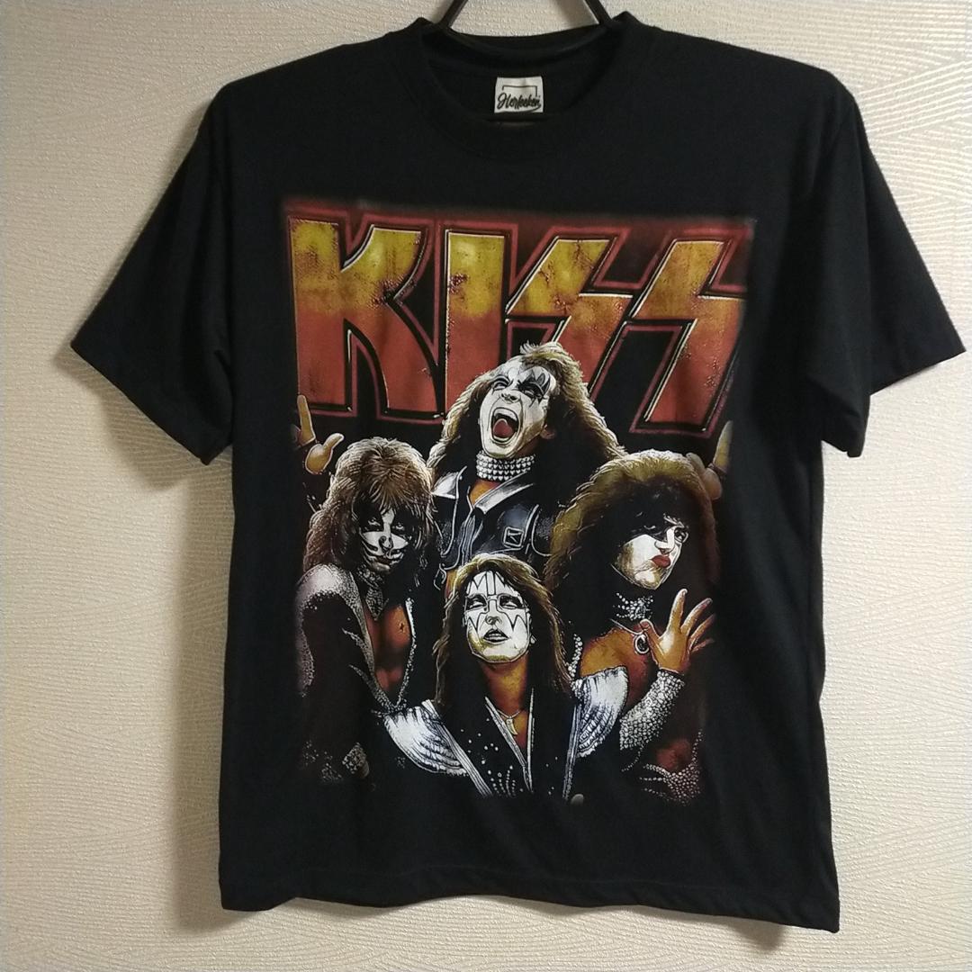 美品　KISS メンバー　Tシャツ　大き目プリント　黒　XL ハーリケン