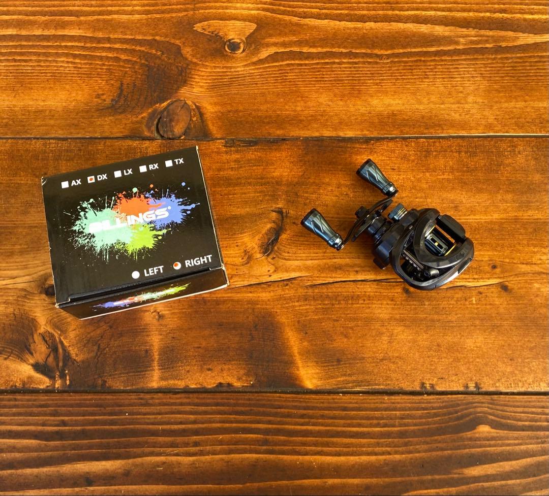 ベイトリール　バス釣り　左ハンドル　ネイビー　ハイギア　スプール径30mm 渓流