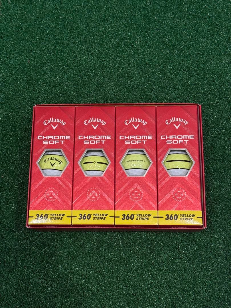 Callaway クロムソフト 360°イエローストライプ 白 ゴルフボール