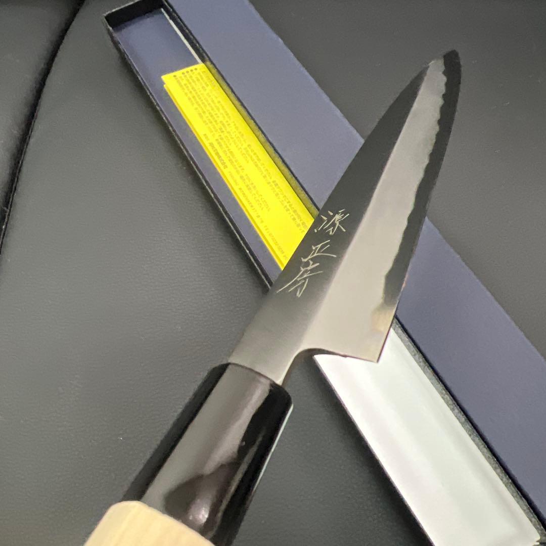 ★新品送料込源正房はがね鍛造刺身包丁180mm六寸右片刃裏押し加工化粧箱入り