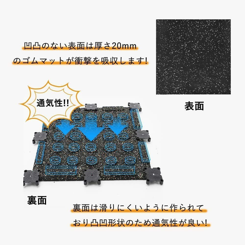 ホームジム用ゴムマット ゴムマット ジムマット 連結パーツ付き【 9枚セット】