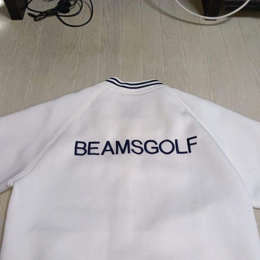 BEAMS GOLF ホワイト ジャージトップス　ジッパー付き　XLサイズ