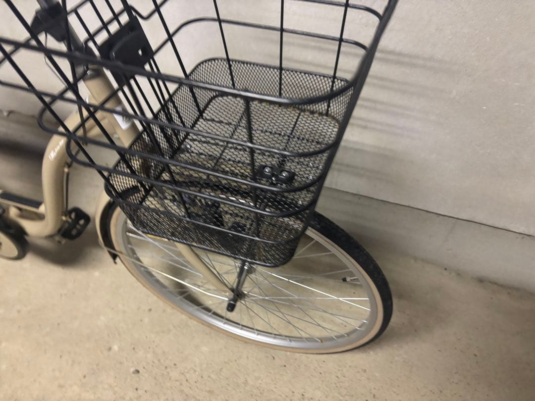 ベージュ シティサイクル クッションサドル付き