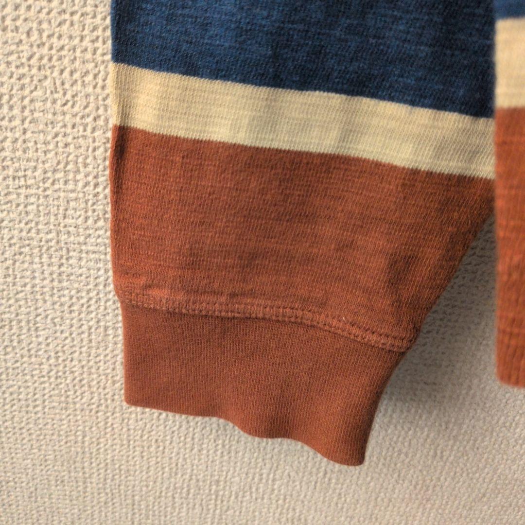 好配色☆パタゴニア 刺繍ロゴ ボーダー ラガーシャツ L