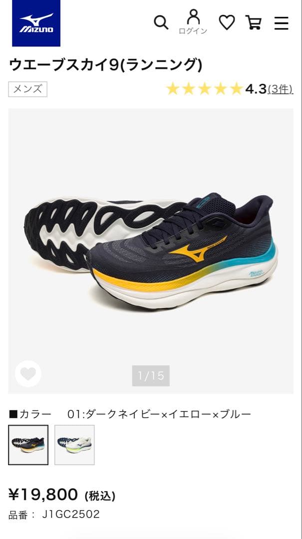 ミズノ WAVE SKY 9 27.5cm(2E)