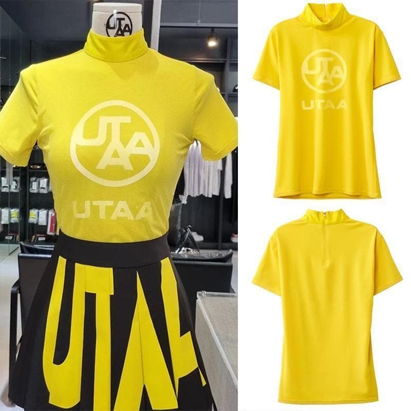 【新品】UTAA　ゴルフウェア　トップス　モックネック　半袖　ブラック　黒　S