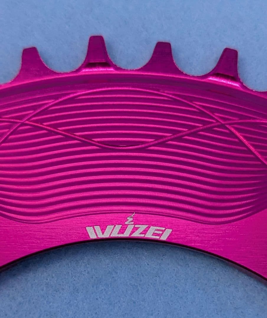 wuzei シマノ4アームクランク用 ナローワイドチェーンリング 42T ピンク