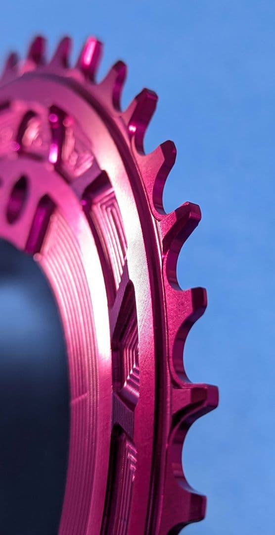 wuzei シマノ4アームクランク用 ナローワイドチェーンリング 42T ピンク