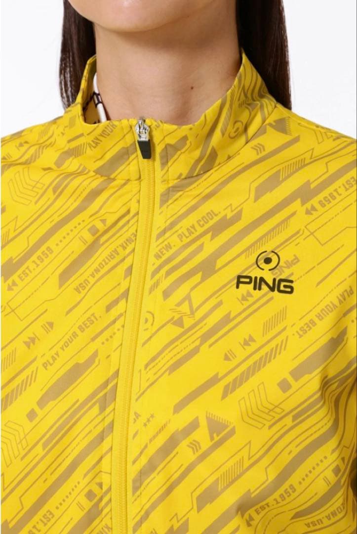 L ☆新品☆ PING 撥水 フルジップブルゾン ゴルフ　レディース　イエロー