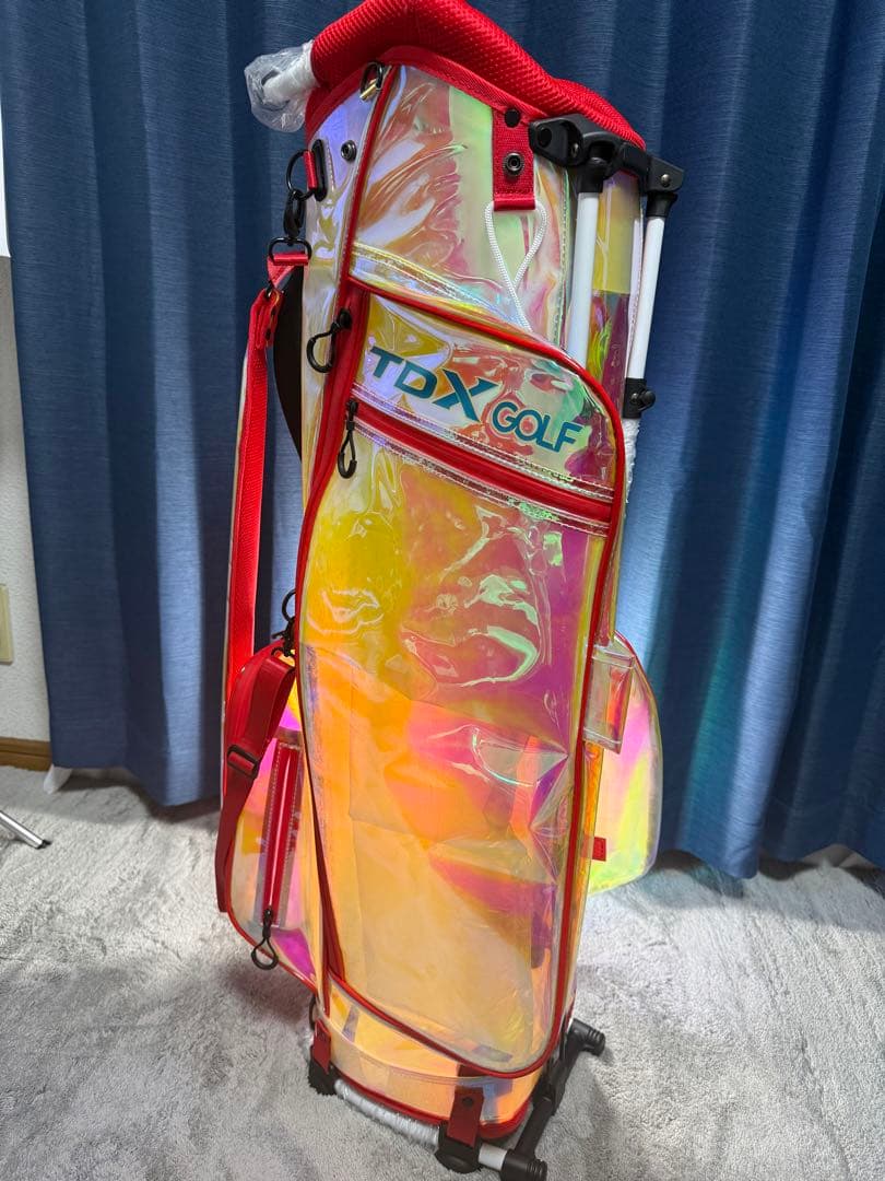 新品 TDX GOLF ホログラム キャディバッグ スケルトン TPU 9型