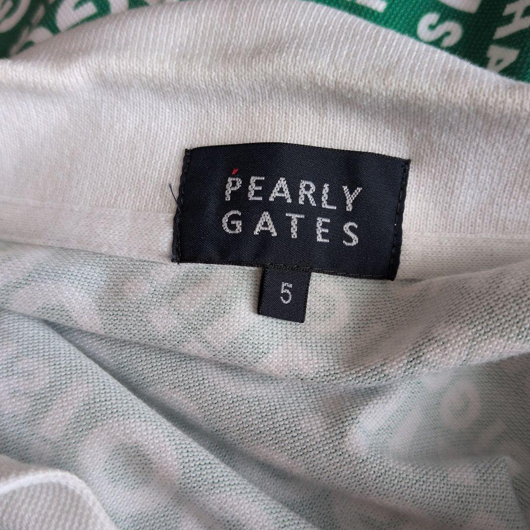 PEARLY GATES 緑のロゴ入りポロシャツ サイズ5
