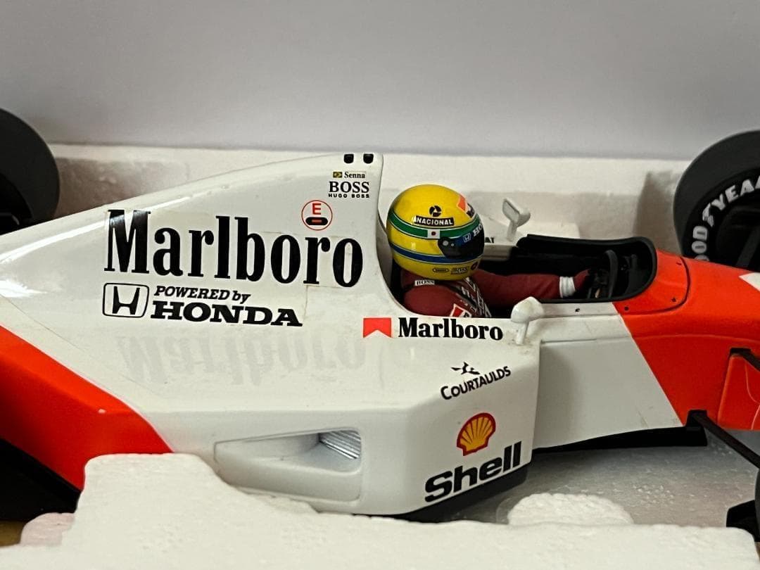 ミニチャンプス 1/18 McLaren Honda MP4/7 A.セナ 難有