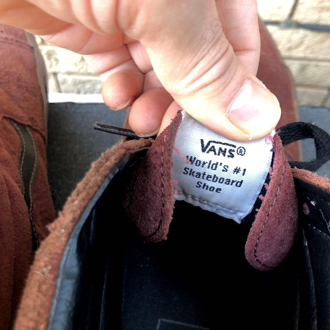 27cmレア　希少バンズvans スケートシューズ　スエード　エンジ