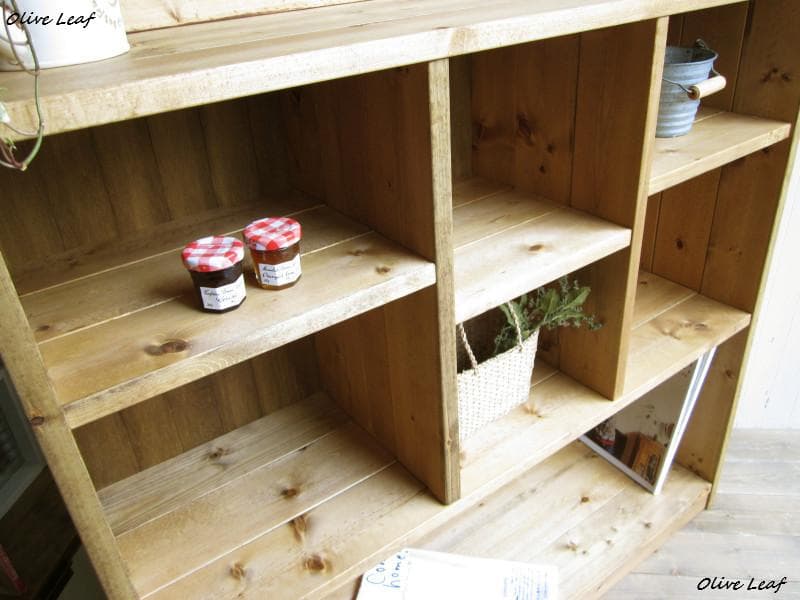 サイズ、デザインオーダー可！●幅広デザインラックナチュラルブラウン●受注製作