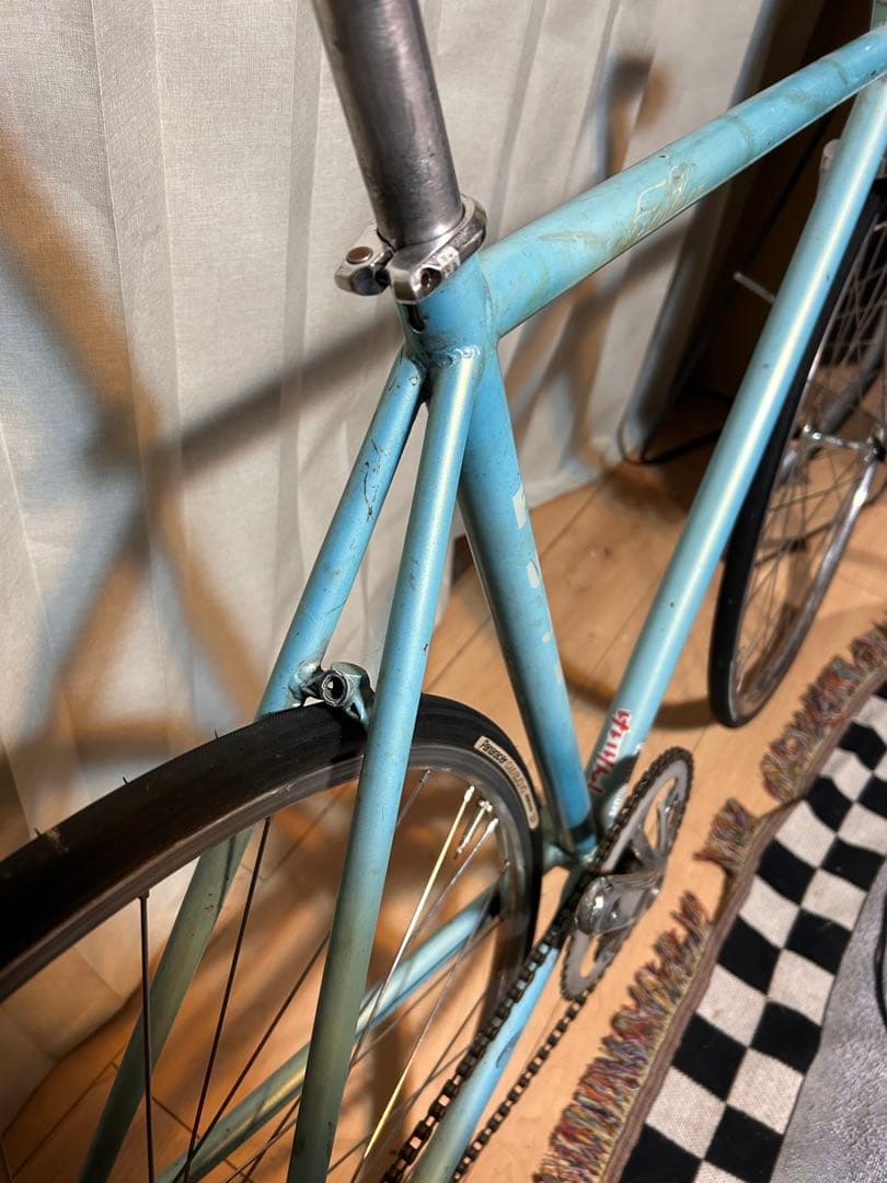 Fuji feather ピストバイク 水色 tange フォーク