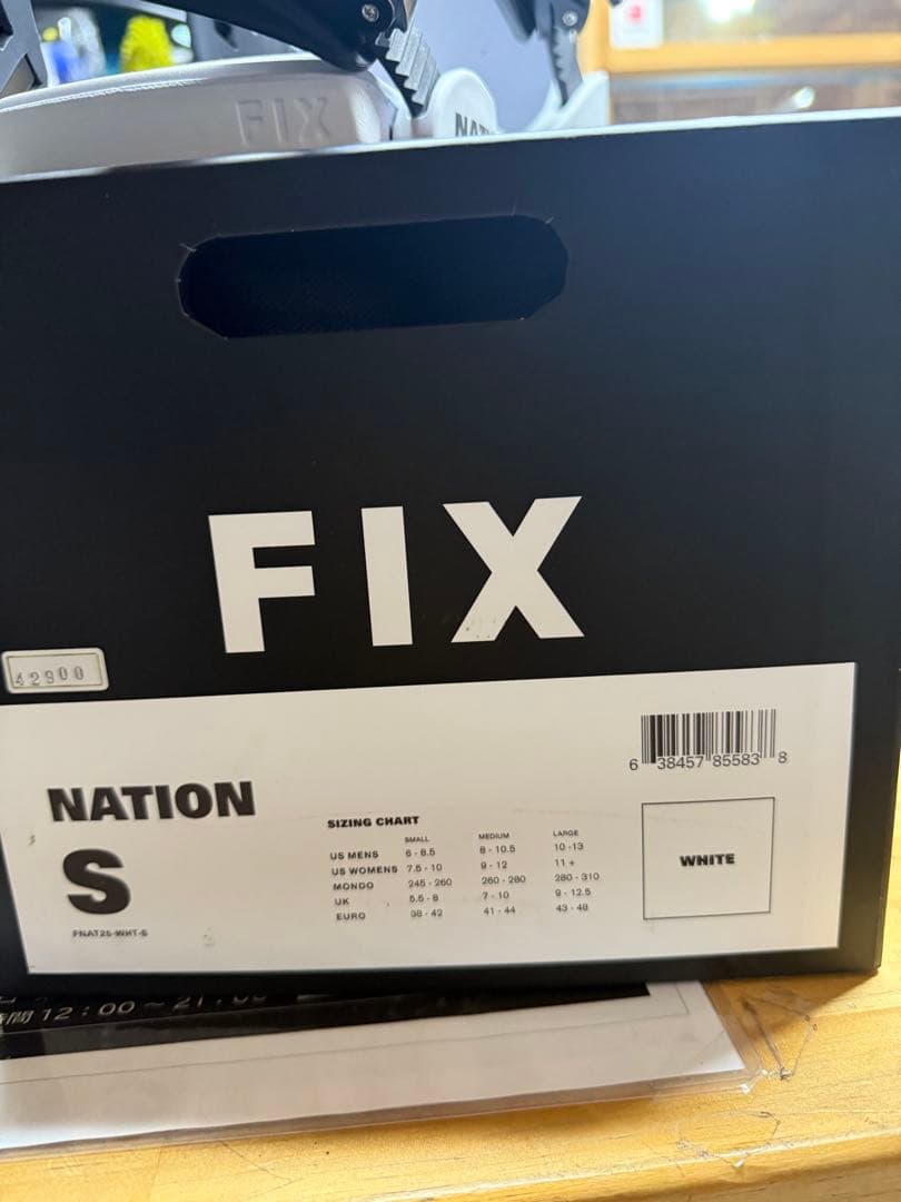 FIX NATION ホワイト Sサイズ 新品 正規品 24-25 フィックス