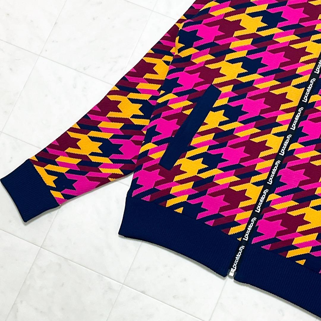 LOUDMOUTHラウドマウス 千鳥柄 蓄熱 ニット ジャケット M