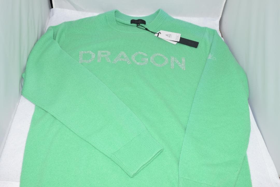 新品☆ダンスウィズドラゴン カシミヤ100％ セーター☆グリーン☆XLサイズ