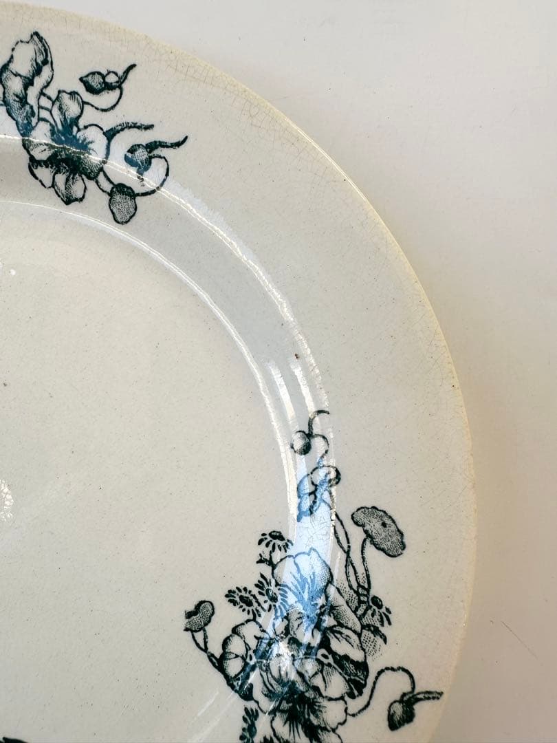 ボルドー窯　金蓮花　フランス　アンティークプレート　皿　平皿　ヴィンテージ