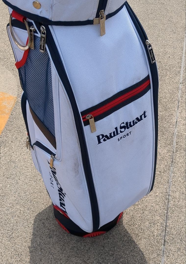 Paul StuartSPORT キャディバッグ ホワイト/ネイビー