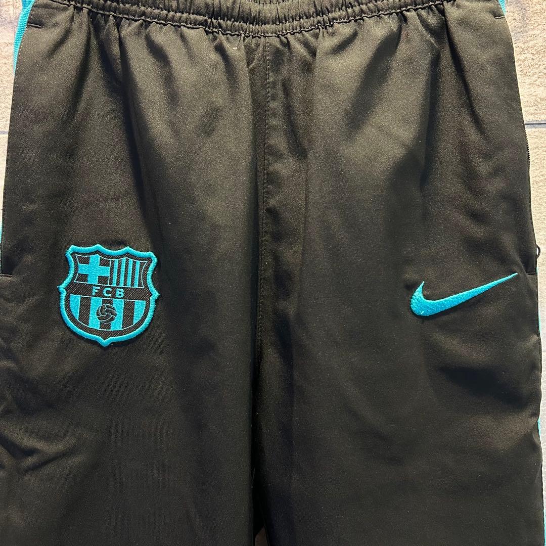 美品✨NIKE FCバルセロナ　キッズM ブラック　ブルー　上下セットアップ