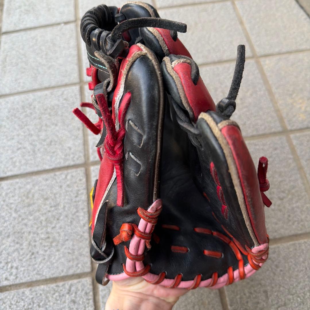 赤黒レザー軟式グローブ オーダーグローブ