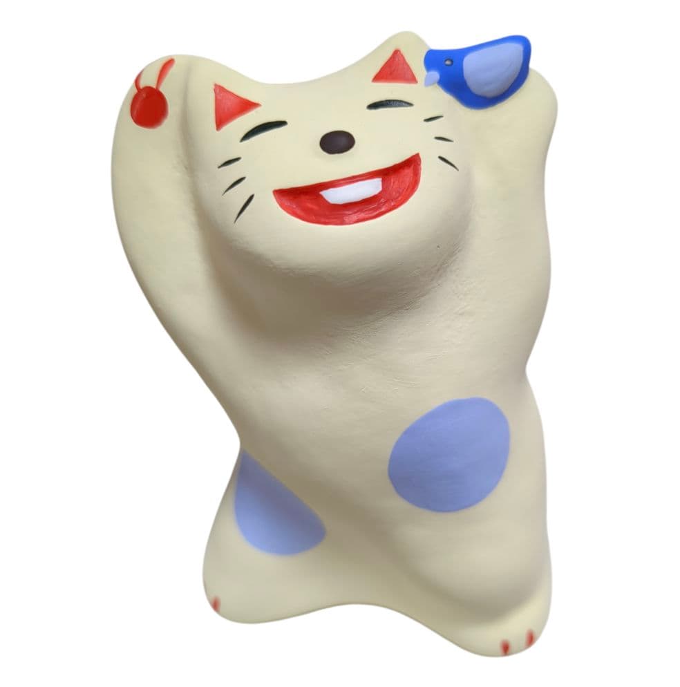 【招福】輪葉葉 青い鳥 招き猫
