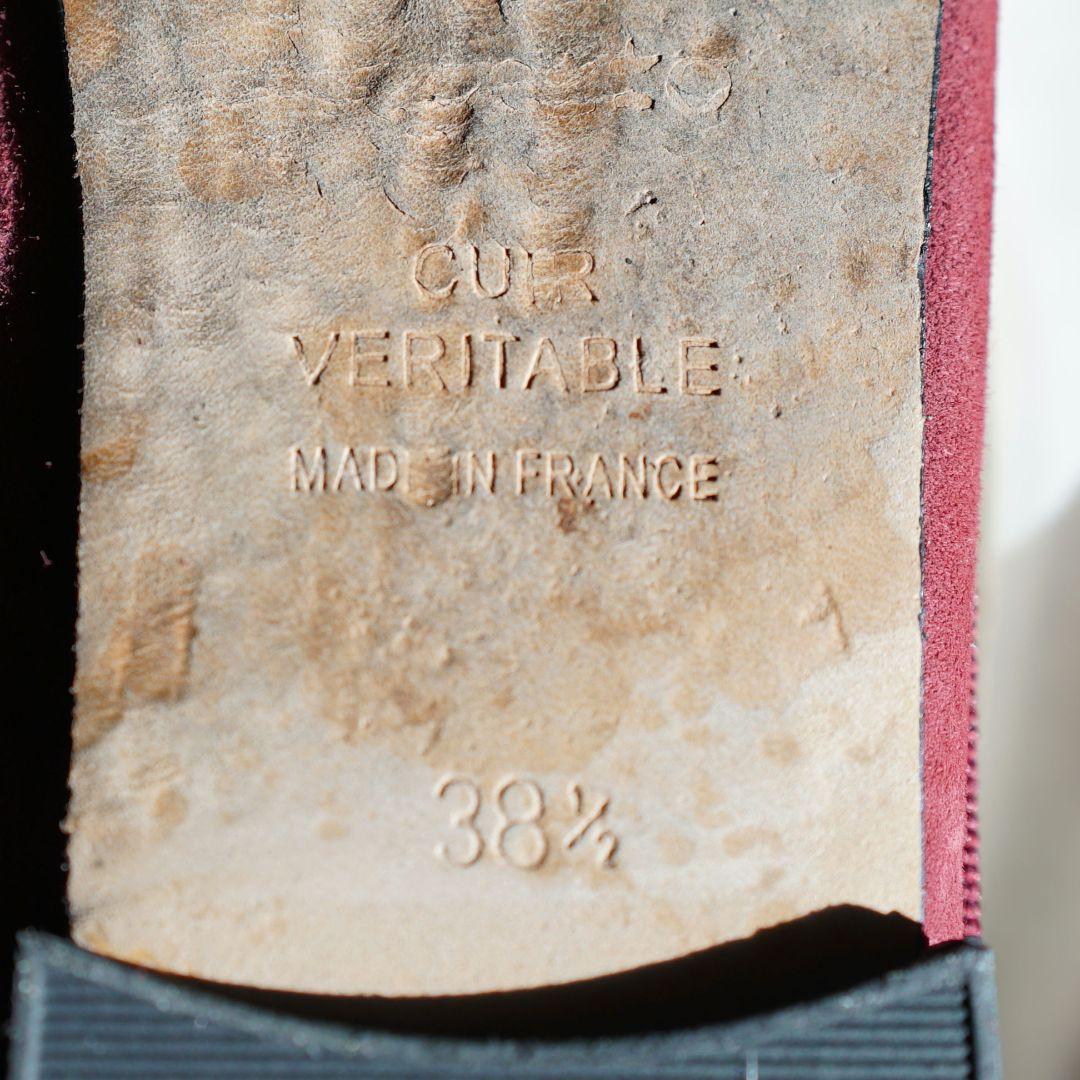 美品レペット CUIR VERITABLE バレエシューズ レッド レザーソール