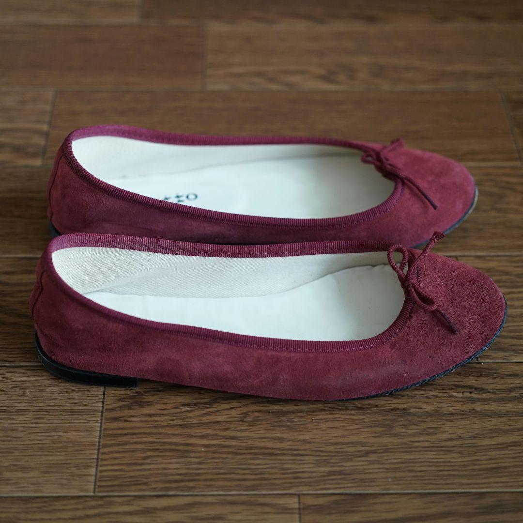 美品レペット CUIR VERITABLE バレエシューズ レッド レザーソール