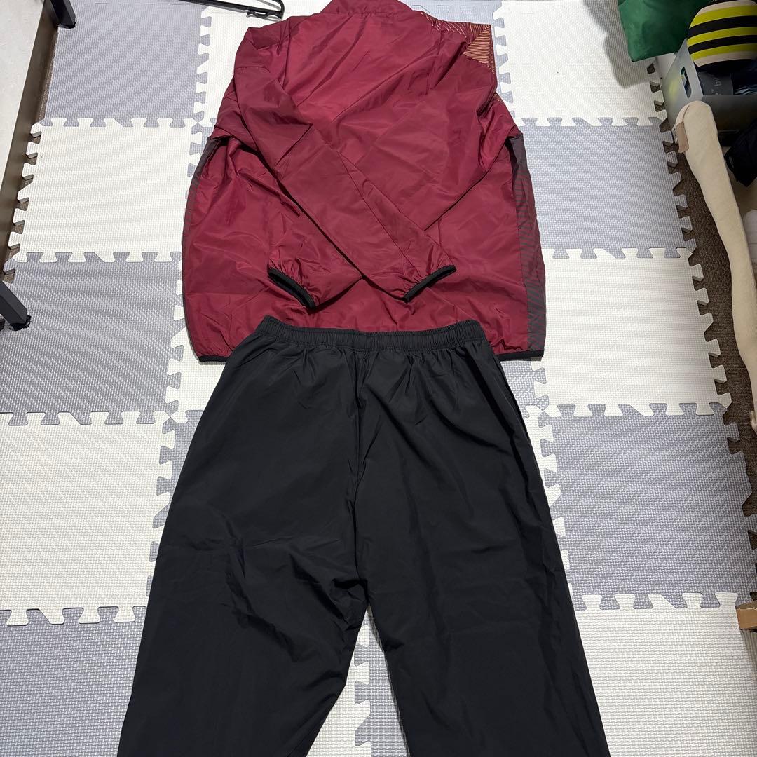 asics ウィンドブレーカー XL 赤黒