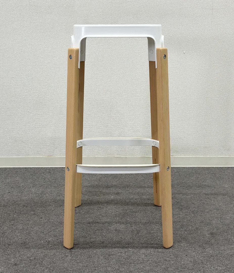 マジス■スティールウッド　スツール　高さ78cm　ホワイト　カウンターチェア