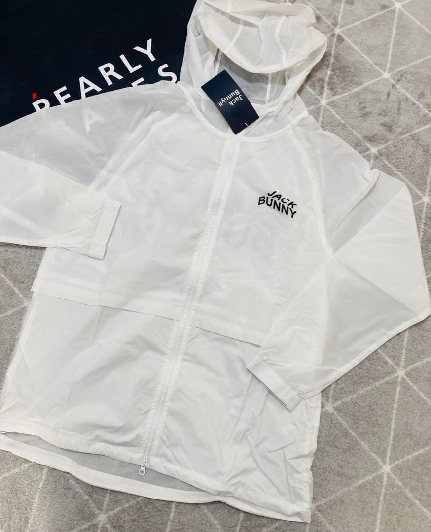 新品 パーリーゲイツ ジャックバニー ナイロンタフタ ブルゾン(5)L/白