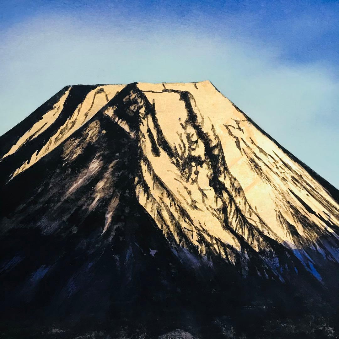 間宮正「輝く金富士」 日本画 掛軸 共箱 帝展・日展作家