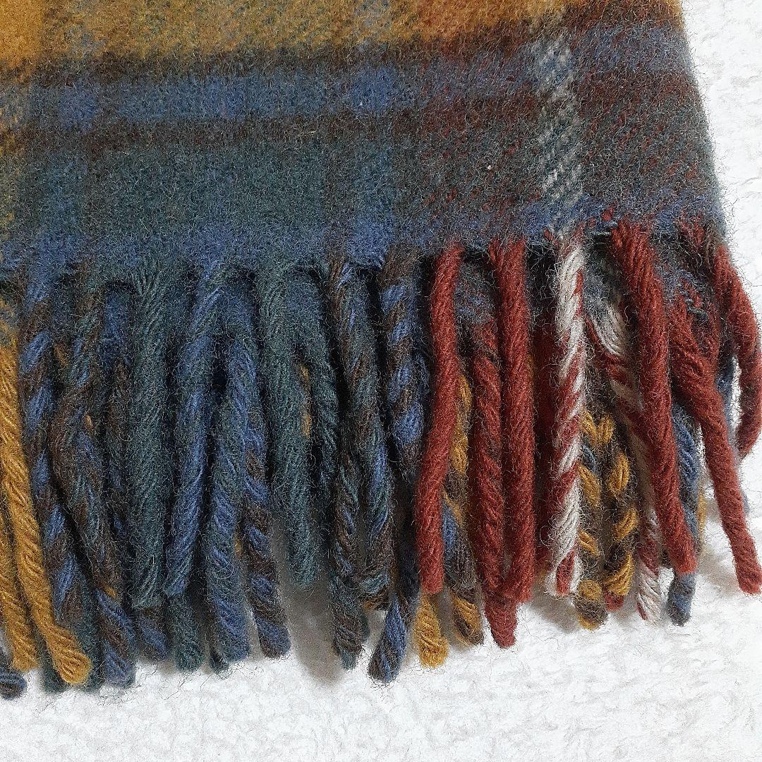 TWEEDMILL ツイードミル チェック柄 大判ストール ウール100%
