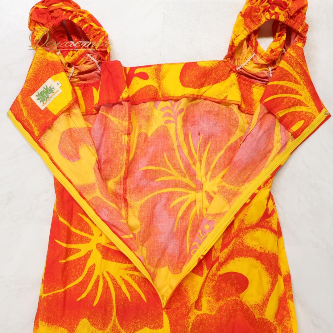 【日本製 フラダンス衣装】レッド ALOHA STANDARDS ワンピース 黄