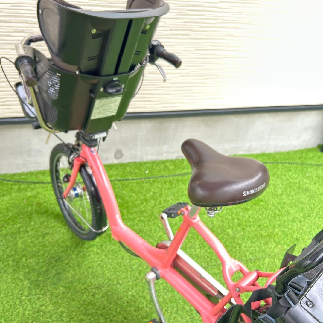 ママチャリ自転車　ブリヂストン　20インチ 子供乗せ　3人乗り ピンク色
