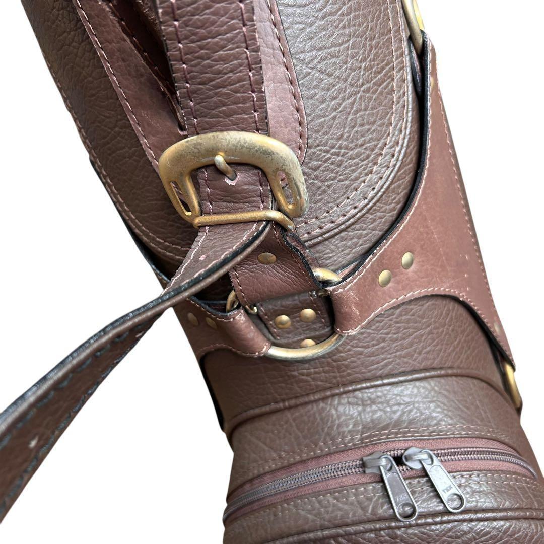 BURBERRY　バーバリー　キャディバッグ　ゴルフバッグ　チェック柄　レザー