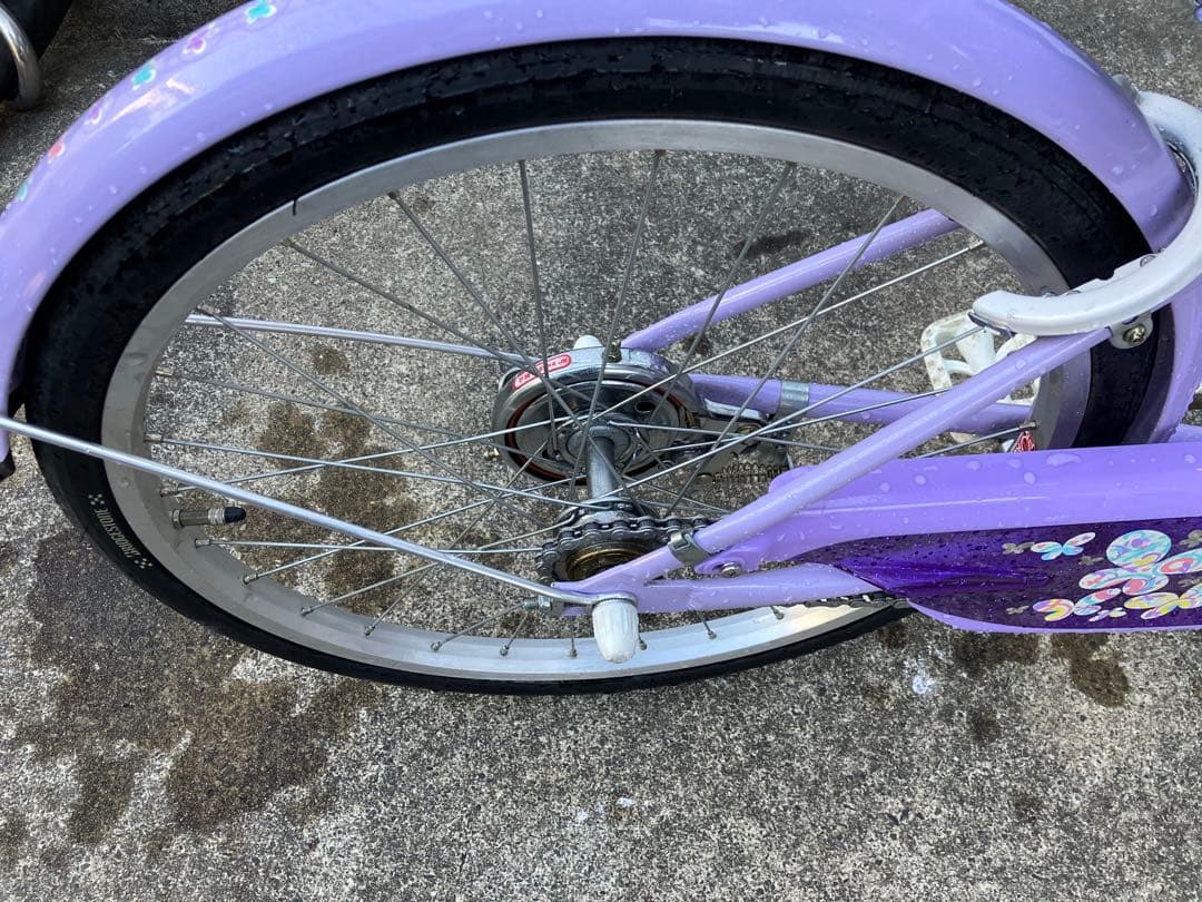 エコパル　子供用自転車 紫色 前カゴ付き