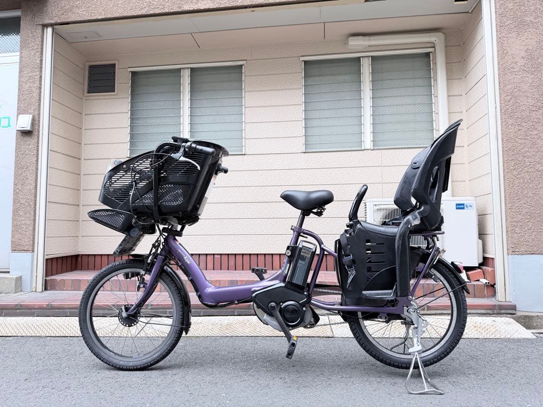 大阪府　子供乗せ　ヤマハ　電動アシスト自転車 チャイルドシート付き パープル