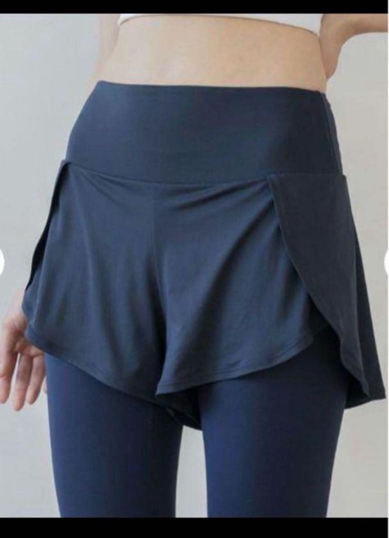 SUKALALAVAショートパンツ付きレギンスヨガパンツブラックM